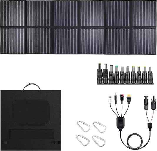 600 Watt Portable Solar Panel, Lightweight Foldable Solar Panel 25.8% High Efficiency Folding Panel Solar IP68 Waterproof for Power Station Camping Off-Grid