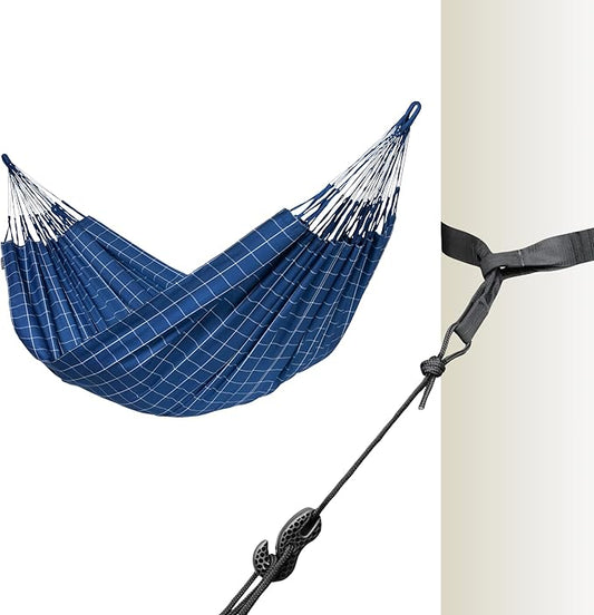 La Siesta® Large Double Brisa Classic Hammock & TreeMount, Trees Beams Posts Suspension Kit, Indoor Outdoor Hammock Swing, Weather Resistant, Marine