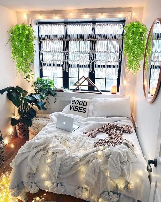 Artificial Hanging Plants Wall Decoration Faux Hanging Plants Indoor Fake Money Plants Hanging Plants Fake Plastic Plants for Indoor Bedroom Wall Home Garden Wedding Party Decorations(Light Green)