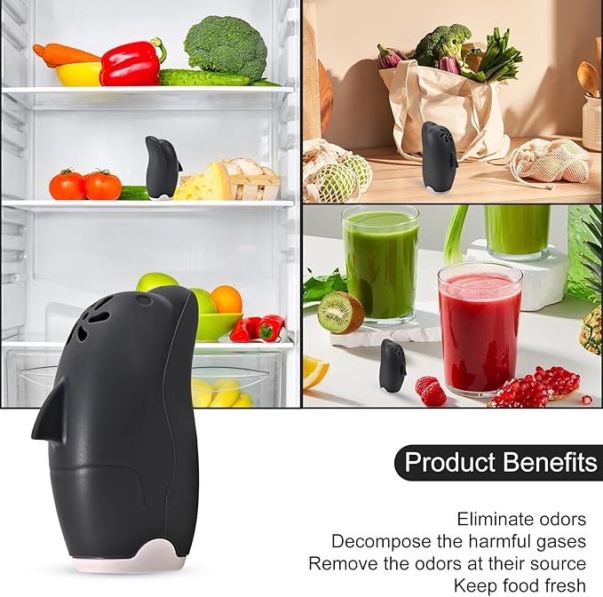 Asltw Dolphin Refrigerator Deodorizer, Refrigerator Odor Eliminator, Fridge Air Freshener, Multi-purpose Odor Eliminator for Home, Cute Gifts, Kitchen Gadgets Cute Kitchen Accessories (Black)