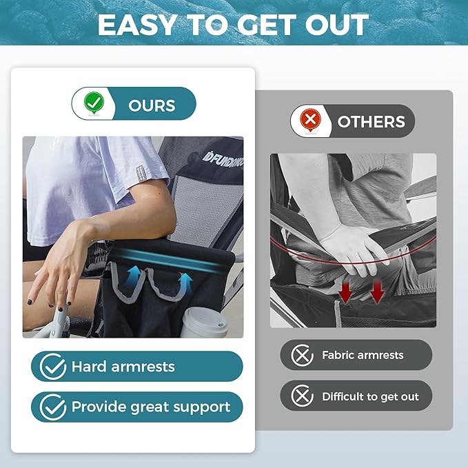 FUNDANGO Camping Director Chair for Adults, Foldable Portable Chair Outdoor Folding for Outside, Backyard, Patio, Lawn, Garden