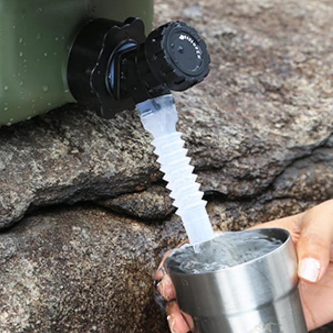 Dicunoy Water Container with Spigot, 3 Gallon Camping Water Storage Container, BPA Free Portable Thick Water Dispenser Tank Jug for Vehicle, Car, Outdoor, Hiking, Emergency, Hurricane Supplies