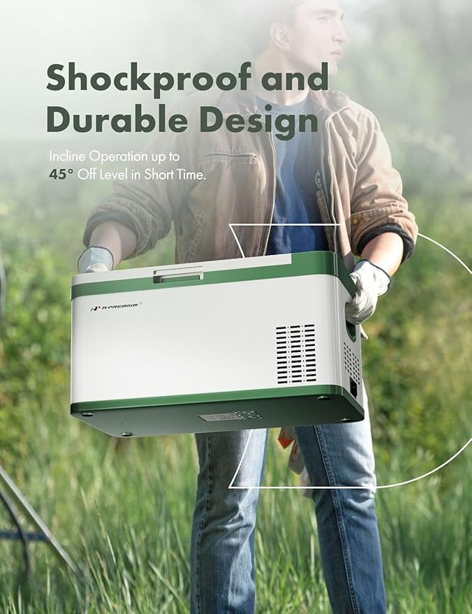 A-Premium 12 Volt Refrigerator 21QT/20.1L Portable Car Fridge Cooler, -4°F~68°F Portable Freezer Fast Cooling with 12/24V DC & 110/240V AC for Home Party Camping RV Roadtrips Truck Outdoor Use