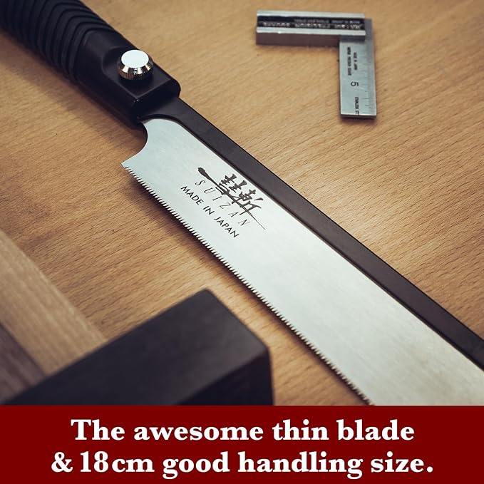 SUIZAN Dozuki Dovetail Saw 7" Rip Cross Angle Cut - Professional Japanese Pullsaw Handsaw Woodworking Tools