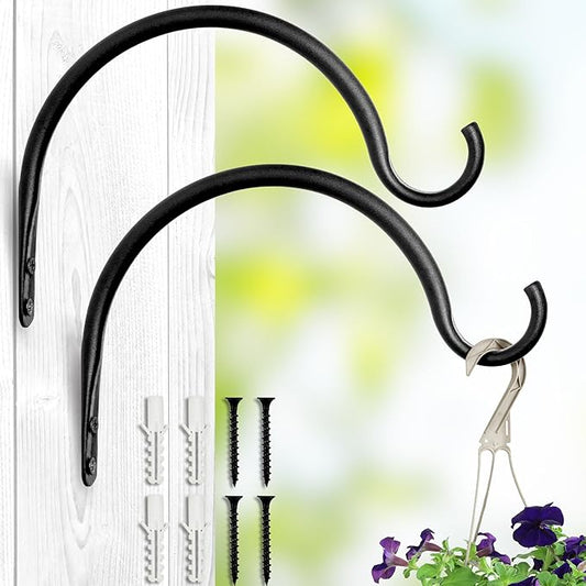 AJART Hanging Plant Hanger Outdoor: 5.5-Inch Bird Feeder Wall Hooks - Rust-Resistant Plant Bracket Hook for Hanging Flower Baskets