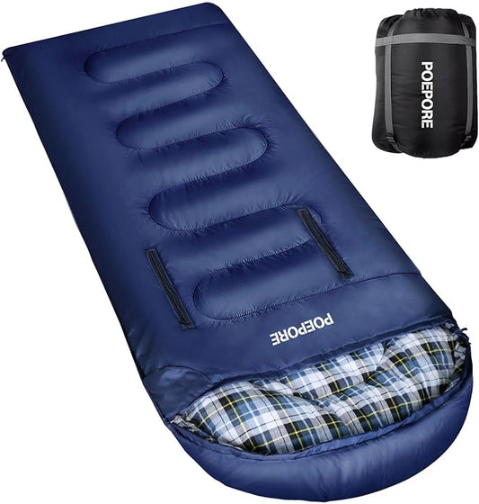 Flannel Sleeping Bag Cotton 0 Degree Cold Weather for Adults XXL Wearable Sleeping Bag 4 Seasons Waterproof with Compression Sack