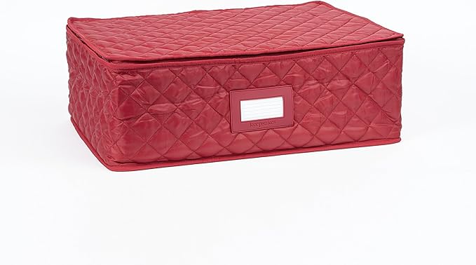 Covermates Keepsakes - Serveware Storage - Padded Protection - ID Window - Stain Resistant - Machine Washable - China Storage, Red