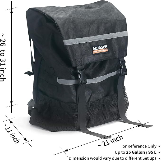 ALL-TOP Spare Tire Trash Bag, Heavy Duty Truck Tailgate Trash Bag, Cargo Storage Bag for Jeep, Truck, SUV or Car, Fit up to 40'' Tire (Carbon Black)