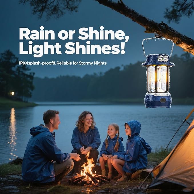HOMY Camping Lantern Rechargeable, 5 Lighting Modes + SOS Flash - Dual Charging (USB-C/Solar) Portable & Water-Resistant , Ultra-Light Owl Lamp for Kids Camping Gift