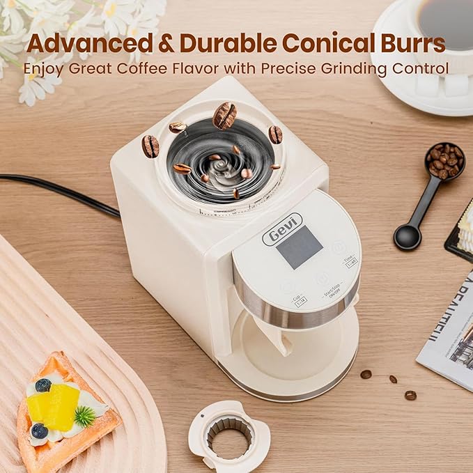 Gevi 20 Bar Espresso Coffee Machine with Burr Grinder Set | 35 Precise Grind Settings | Milk Frother for Latte Cappuccino | Professional Home Barista Kit | Gift for Coffee Lovers