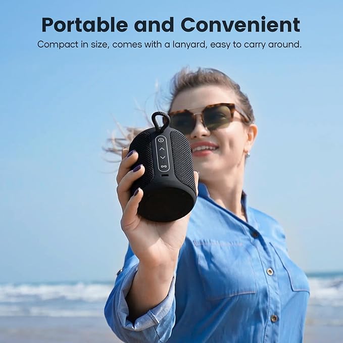 Bluetooth Speaker Wireless,IP67 Waterproof & Dustproof Portable Speaker with Lights,15W Loud Stereo Sound, 2500mAh Battery All Day Playtime, TWS Pairing, BT5.3, Home/Party/Outdoor/Beach (Black)