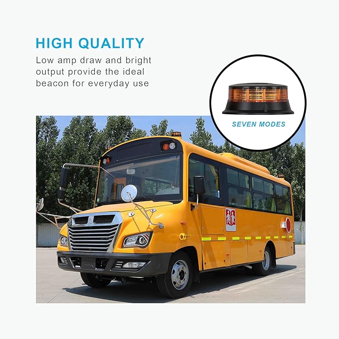 Agrieyes Amber Beacon Light 4.2Inch, Flashing Safety Warning Lights Permanent/Magnet Mount (Amber, Screw)