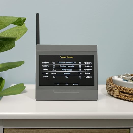 AcuRite Atlas Weather Station with Gray High-Definition Display for Temperature, Humidity, Wind Speed, and Wind Direction with Hyperlocal Forecast, Programmable Alerts, and Built-In Barometer (01125M)