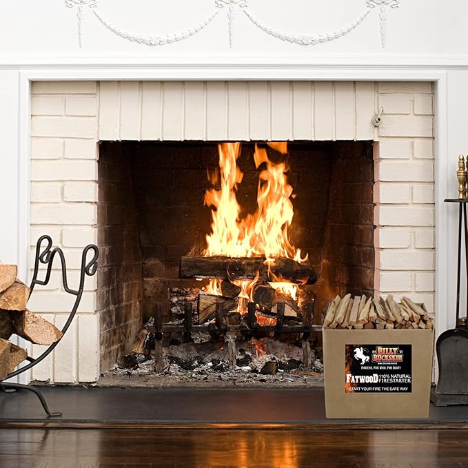 50lb Fatwood Fire Starter Sticks, Fire Starters for Fire Pit, Campfire, Wood Stoves, Fireplaces, Bonfires, Easy Start Fire with Just 2 Sticks in All Weather Conditions by Billy Buckskin - 50 Pound Bag