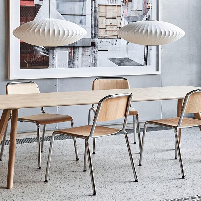 24 Inch Large White Pendant Light,Art Deco Bubble Lamp,Rustic Kitchen Island Pendant Lighting,Farmhouse Style Hanging Light for Hallway Office