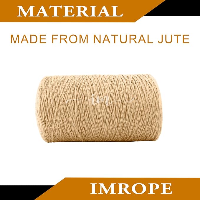 1mm x 1000 Feet Natural Jute Rope, Twine for Gardening Tomato Climbing Plant Tie Floristry Crafts Gift Wrapping Packing Decor
