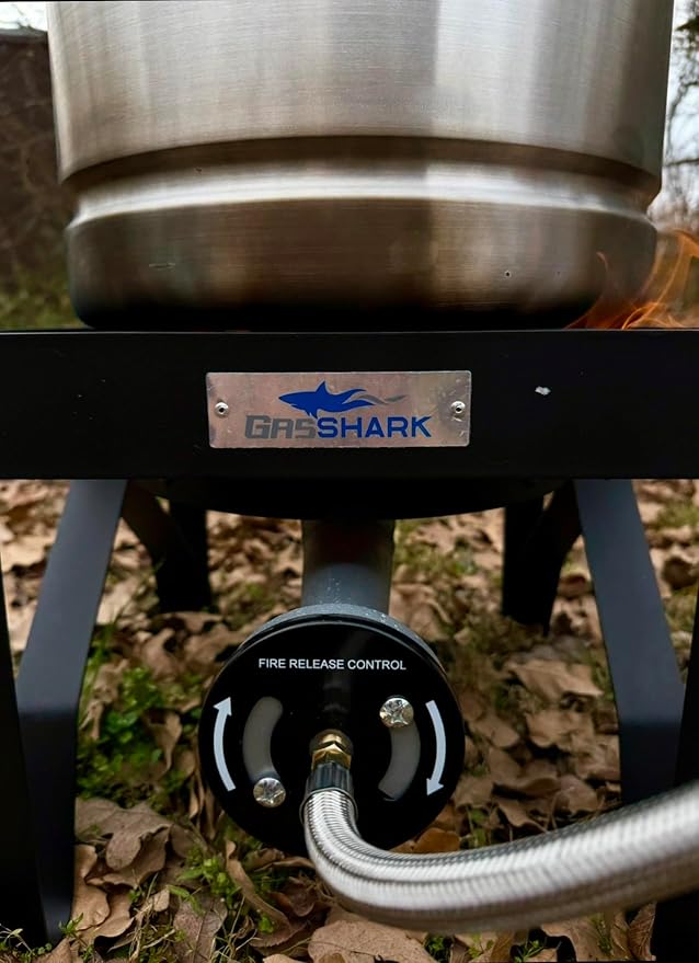 200,000 High BTU Propane Burner | High Pressure 0-20 PSI Steel Braided Hose with Adjustable Regulator | Heavy Duty Burner Stove for Outdoor Cooking, Frying, Boiling, and Camping