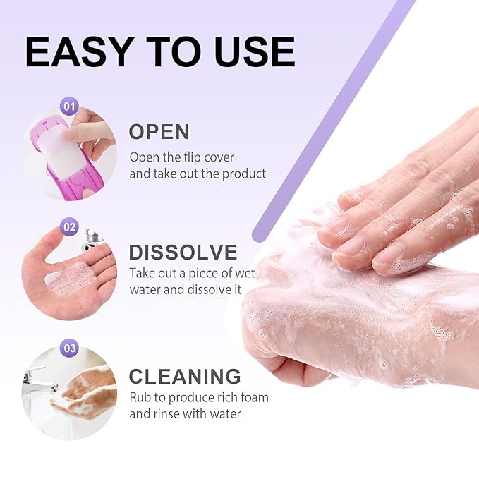 500PCS Eco Travel Soap Leaves, Portable Cleanser with 5 Scents, Paper Hand Cleaner Fragrance Color Soap Paper, Biodegradable Hand Washing Sheets for Camping/Hiking (6.5x4cm)