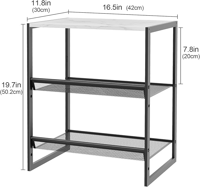 Garden 4 you 3 Tiers Narrow Shoe Rack,Small Space Freestanding Shoe Storage Organizer with White Wooden Tabletop,Adjustable Metal Shelf Stackable Shoe Shelf for Entryway Hallway Living Room Closet