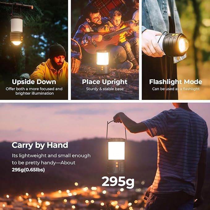 2 Pack Camping Lantern,Led Camping Lanterns,5000mAh Rechargeable Battery Emergency Lights for Power Outages,3 Colors,IPX4 Waterproof Portable Flashlight Camping Tent Light for Home or Hurricane Hiking