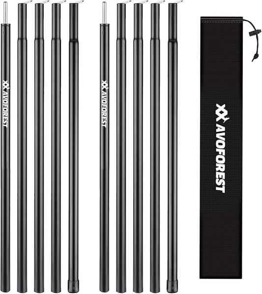 Tent Poles for Tarp, AVOFOREST Camping Tent Tarps Poles Adjustable Camping Accessories 76in Heavy Duty Poles Thicker Tent Pole with a Diameter of 0.65in for Backpacking Hiking Awning