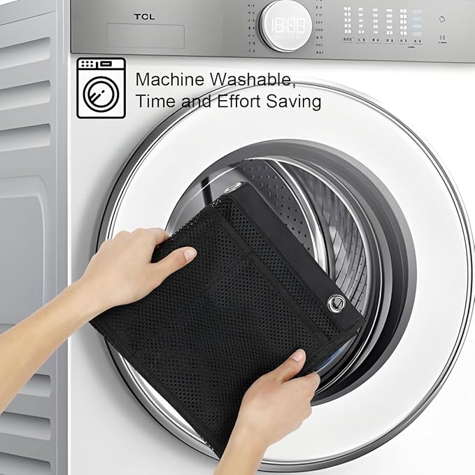 Hanging Mesh Shower Caddy for Bathroom - Quick Drying Portable Shower Organizer with Multiple Pockets for Soap,Shampoo and Cruise Ship Essentials Saving Bathroom Storage,Black,1 Pack