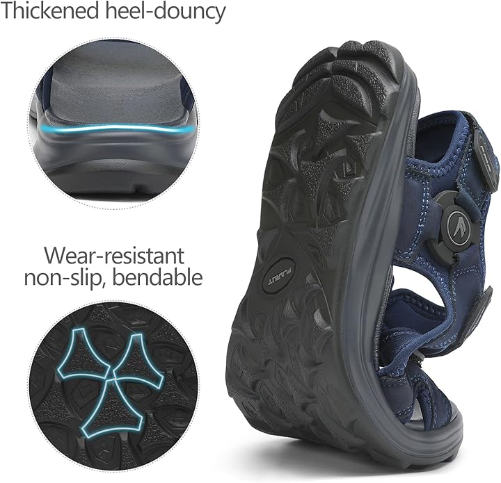 FLARUT Men's Sport Sandals Outdoor Hiking Sandal Open Toe Walking Sandals for Summer Beach Water Shoes