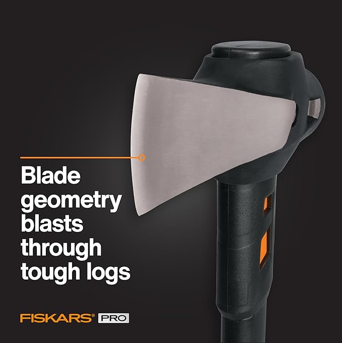 Fiskars Pro IsoCore Splitting Maul and Stainless Steel Axe, with Shock Reduction, 6 lb, 36 in
