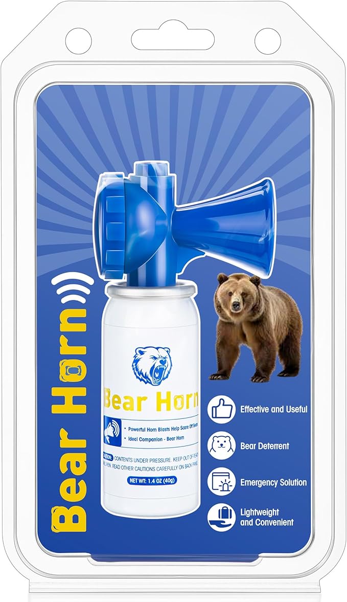 1.4oz Bear Horn Self Defense, Loud Air Horn for Wild Animals, 120dB Heard up to 1/2 Mile Away, Ideal for Hiking