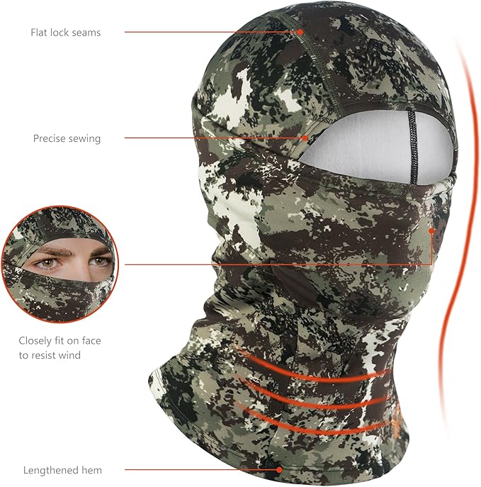 BASSDASH Winter Balaclava Fleece Ski Mask Ninja Hood Neck Warmer Fishing Hunting