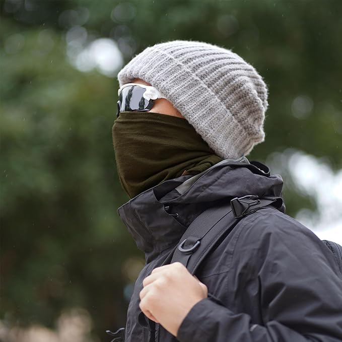 ACUSHLA 100% Merino Wool Neck Gaiter Ski Face Mask Scarf Neck Warmer for Men & Women All Weather