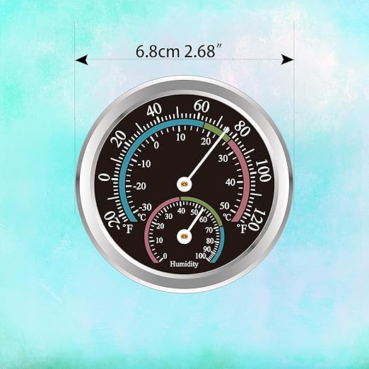 Indoor Thermometer Hygrometer Mini Analog 2 in 1 Temperature Humidity Outdoor Monitor Gauge for Home, Offices, Wall, Display Mechanical (3 Pack)