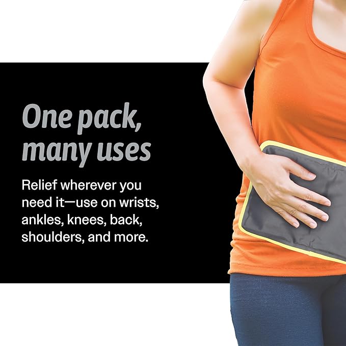 Hot & Cold Reusable Gel Packs (Medium, 1 Pack) Flexible Soft Compress - Ice & Heat Therapy for Injuries, Back, Shoulder, Hip, Knee, Joint Pain, Swelling, Bruises, Post Surgery - Sport Temp