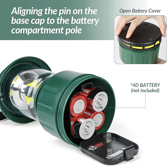 LED Camping Lantern, Water Resistant Emergency Light for Power Outage, Hurricane, Hiking