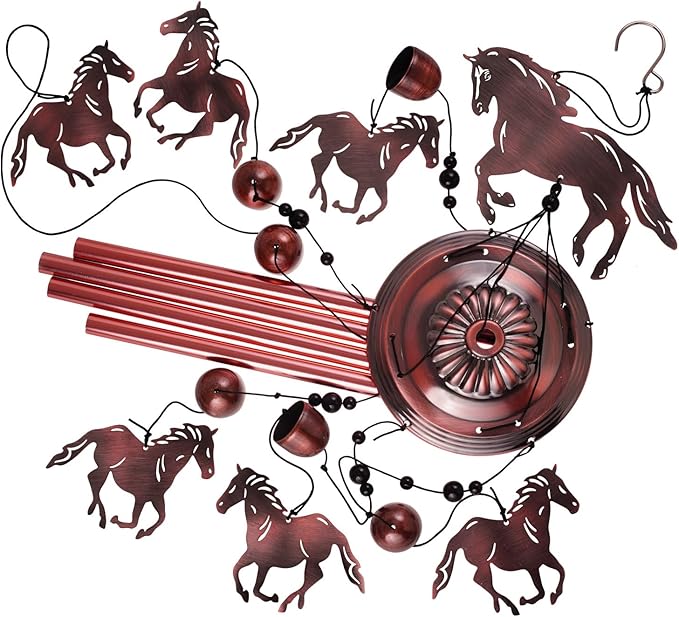 Horse Wind Chimes for Garden, Home, Balcony, Yard, Outdoor Decoration, Horses Chimes, Memorial Wind Bells, Horses Wind Catcher, Blessing Wind Chimes Xmas Gifts for Mom, Grandma, Family, Women, Friends