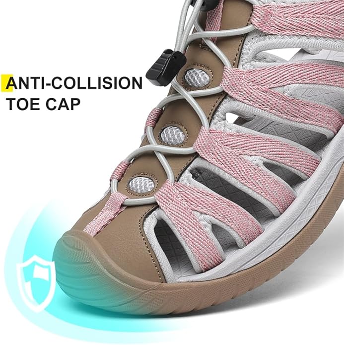 Dannto Women's Closed Toe Hiking Sandals Walking Water Sandal Comfort Athletic Sport Outdoor Sandals