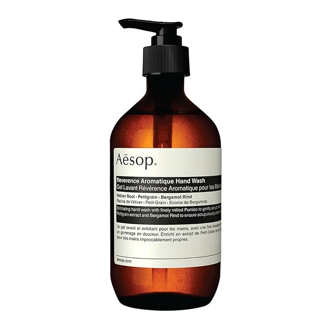Aesop Reverence Aromatique Hand Wash | Gentle Exfoliating Hand Wash with Finely Milled Pumice | 500mL / 16.9 oz