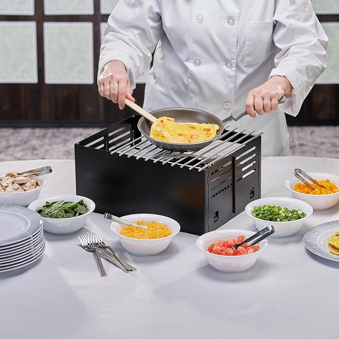 Butane Stove Cover, Universal Fit for Any Standard Size Camping Stoves, Premium Black Steel Collapsible Wind Guard for Easy Storage, Stove Wind Covers for Portable Cooking Stoves by Chef Master 90278