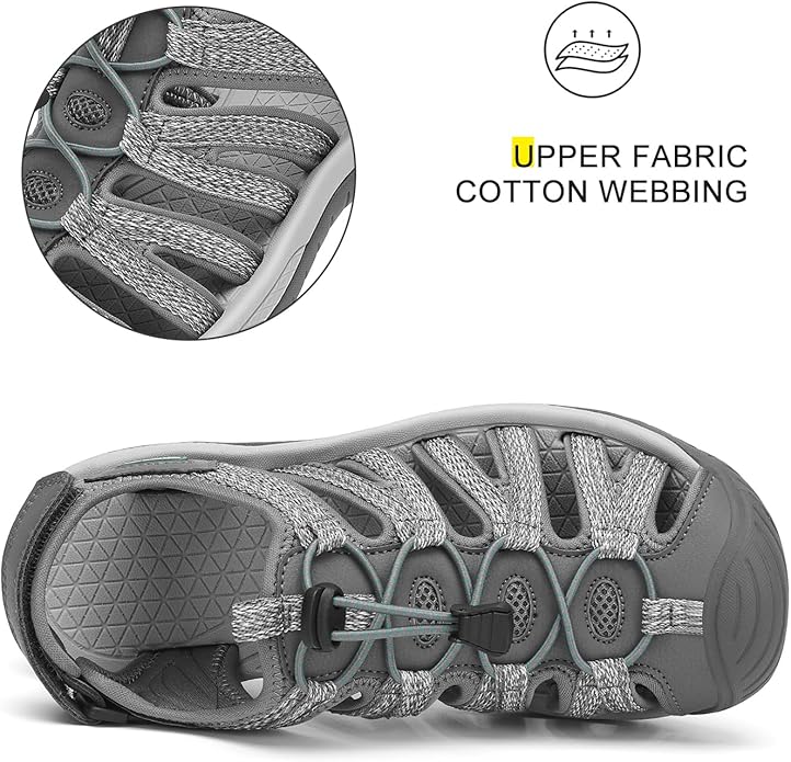 Dannto Women's Closed Toe Hiking Sandals Walking Water Sandal Comfort Athletic Sport Outdoor Sandals