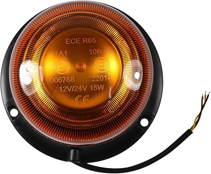 HQRP Amber Beacon Flashing Caution Safety Warning LED Light Screw Mount, Emergency Strobe Construction LED Lights for Vehicles, Truck, Golf Cart, Tractor, Postal Car, ATV, UTV, Snow Plow, Forklift
