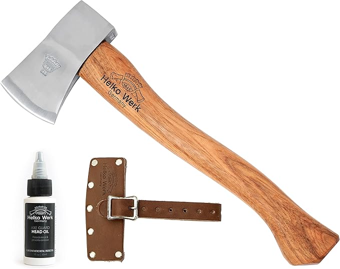 1844 Helko Werk Germany Classic Pathfinder Hatchet - Made in Germany Camping, Bushcraft, Survival, Backpacking, Small Lightweight Hatchet - Head 1.25 lbs, Handle 15 in. (Pathfinder) #11438
