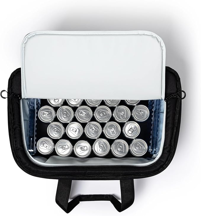 AO Coolers Stow 'n Go Canvas Soft-Sided Cooler, Low Profile and Leak Proof, Insulated for 24-Hour Cold, Black, 38-Can