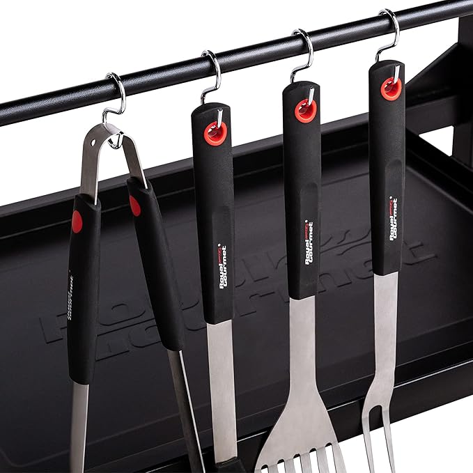 Royal Gourmet GD402 4-Burner Propane Gas Grill and Griddle Combo with Foldable Legs, 48,000 BTUs, Portable Griddle Grill Combo for Outdoor Cooking While Camping or Tailgating, Black