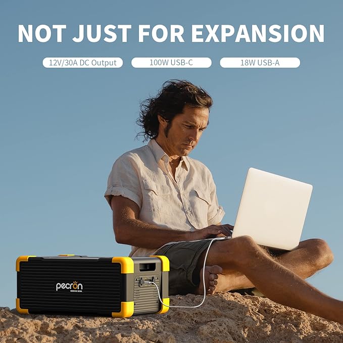 pecron Portable Power Station E2000LFP Expandable 8604Wh with 2xEB3000-24V External Battery LiFePO4 2000W AC Outlets Fast Charging Solar Generator for Home Backup and Outdoor Camping