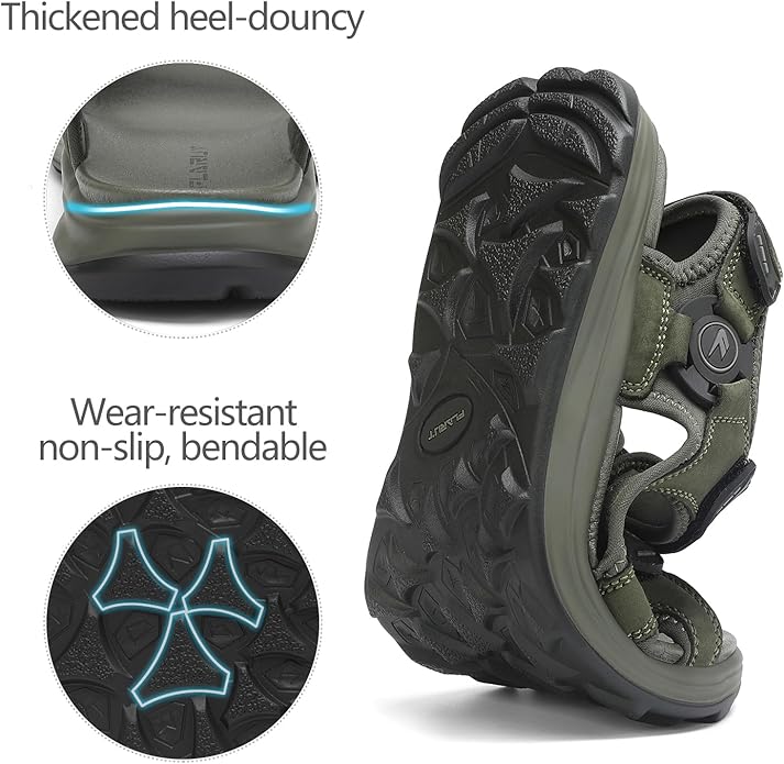 FLARUT Men's Sport Sandals Outdoor Hiking Sandal Open Toe Walking Sandals for Summer Beach Water Shoes