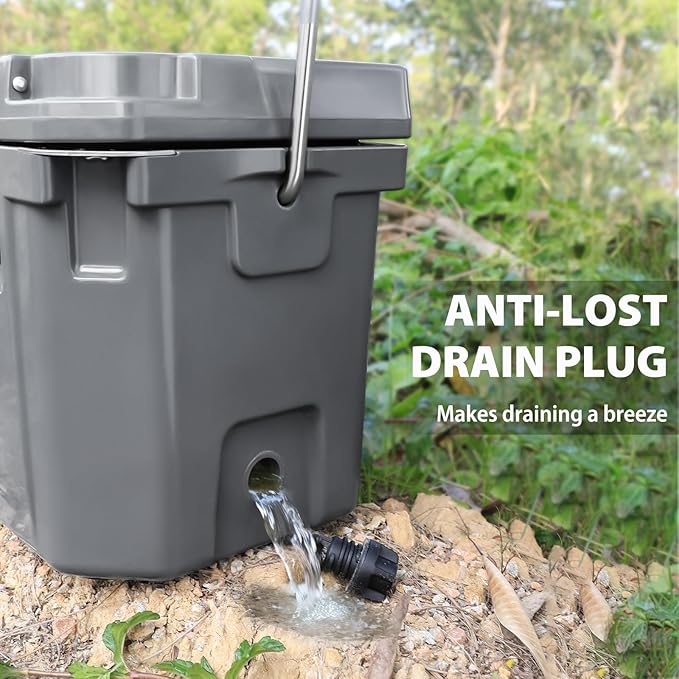 Hard Cooler, Insulated Ice Chest Box Holds Ice for More Days, Portable Cooler with Handle, Cup Holders, Double Latches for Camping Drink, Beach, Picnic, Fishing, Boat, Barbecue