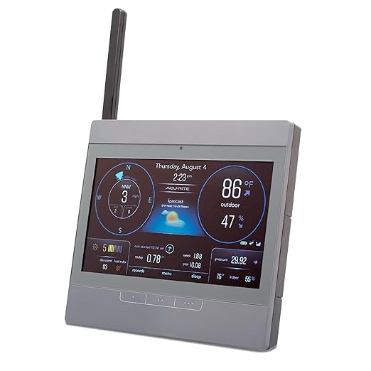 AcuRite Atlas Weather Station with Gray High-Definition Display for Temperature, Humidity, Wind Speed, and Wind Direction with Hyperlocal Forecast, Programmable Alerts, and Built-In Barometer (01125M)