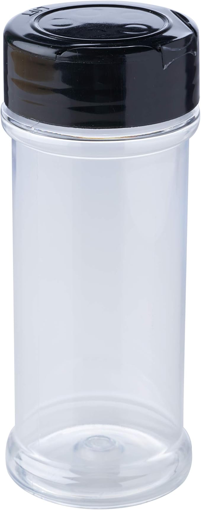 12 Pack of 6 Oz. Empty Clear Plastic Spice Bottles with Black Top Lids For Storing and Dispensing Salt, Sweeteners and Spices - Food-Grade Spice Jars for Kitchen and Home Spice Organization