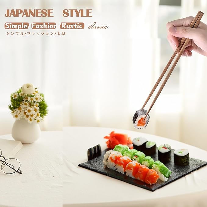 100 pairs Bamboo Disposable Separated Chopsticks With Paper Band Japanese and Chinese Wooden for Sushi Ramen Restaurant, 9.5 Inches(Brown)