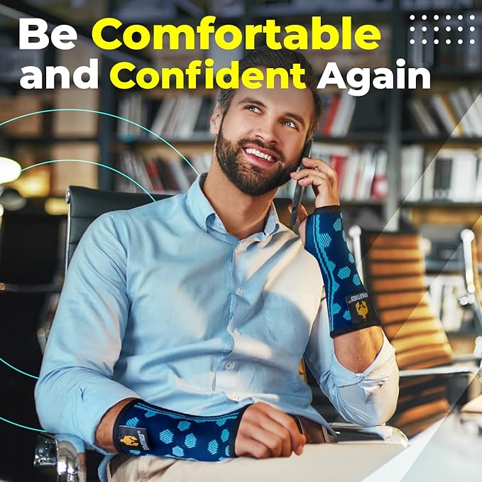 Sparthos Wrist Support Sleeves (Pair) – Medical Compression for Carpal Tunnel and Wrist Pain Relief – Wrist Brace for Men and Women – Made from Innovative Breathable Elastic Blend